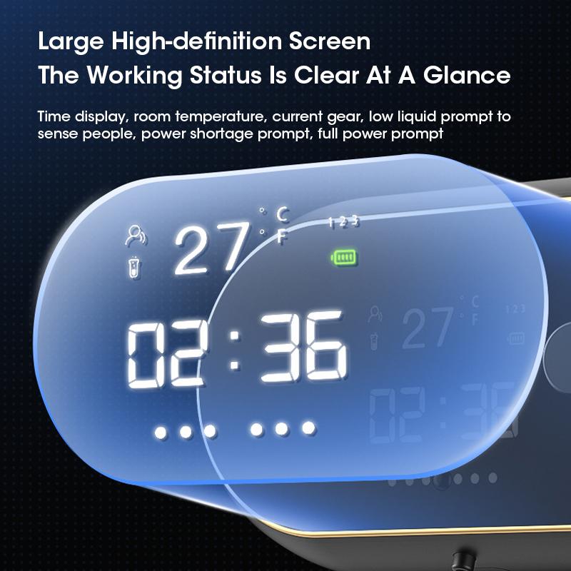 Automatic Sensor Foam Soap Dispenser Touchless with Digital Time Temp Display for Home Kitchen Bathroom