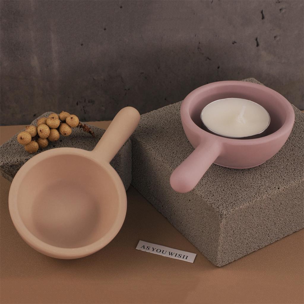 Round Bowl Shape Cement Candle Cup Vessel Mold Large Terrazzo Candle Bowl Silicone Concrete Mold Handmade Flowerpot Clay Mold