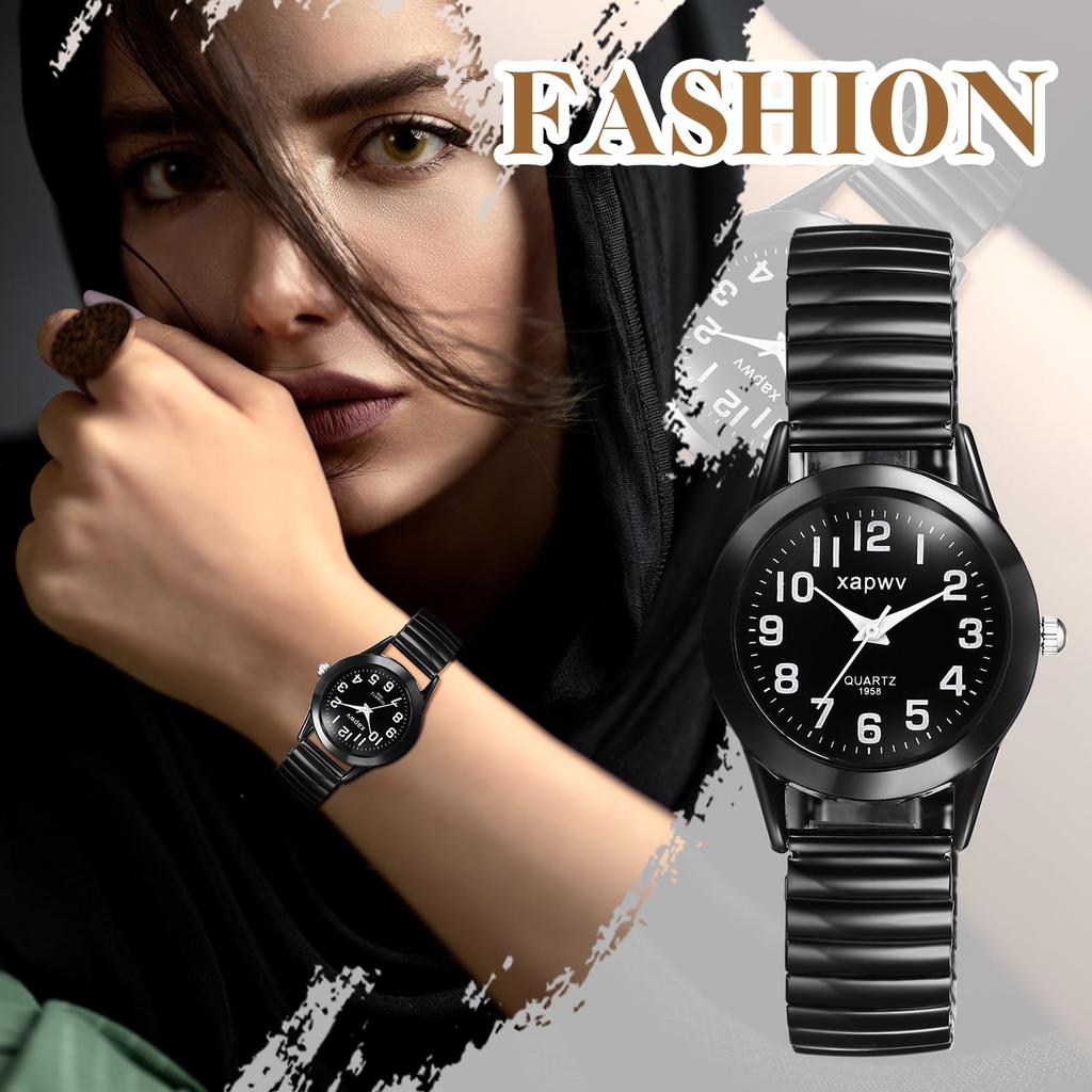 Stainless Steel Bracelet Watch with Waterproof Simple and Stylish Analog One Size Fits Black Quartz Movement Perfect Gift for or Your Boyfriend