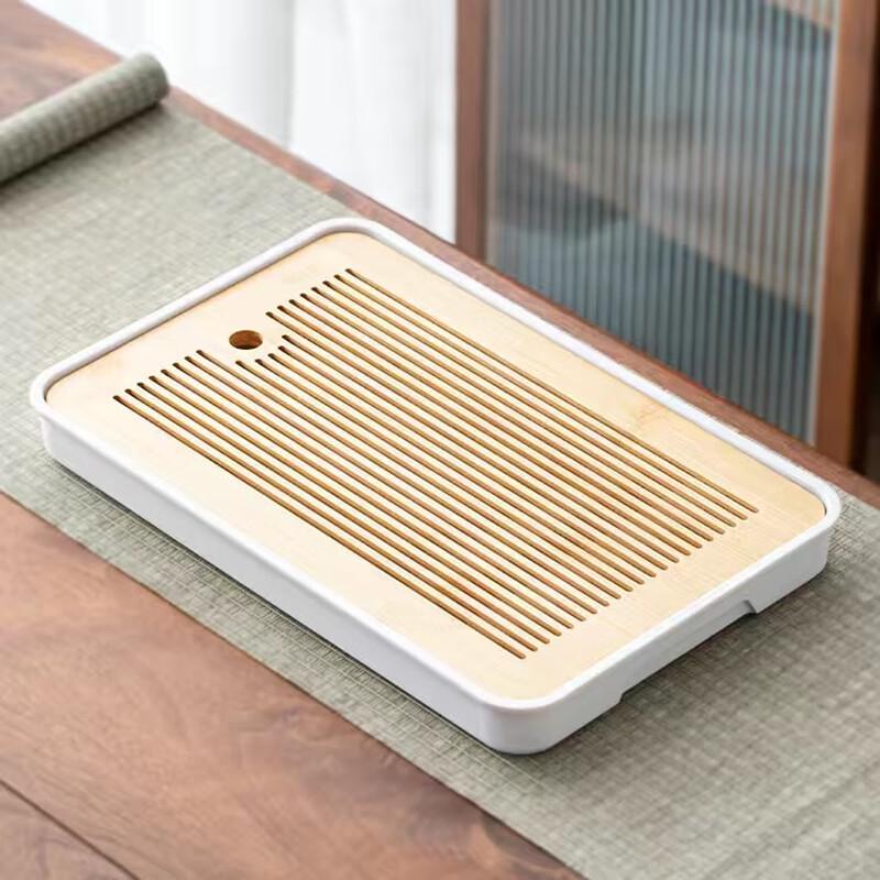 Portable Bamboo Tea Tray with Water Storage