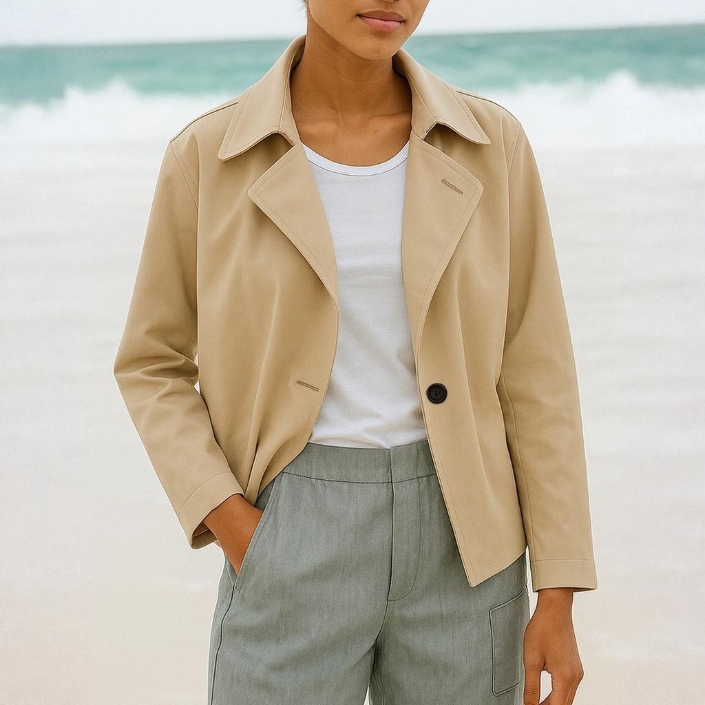 Women's Fashionable And Casual  Long Sleeve Solid-color Suit Jacket