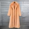 Womens Faux Fur Coat Thick Longline Blazer Collar Winter Streetwear Outerwear