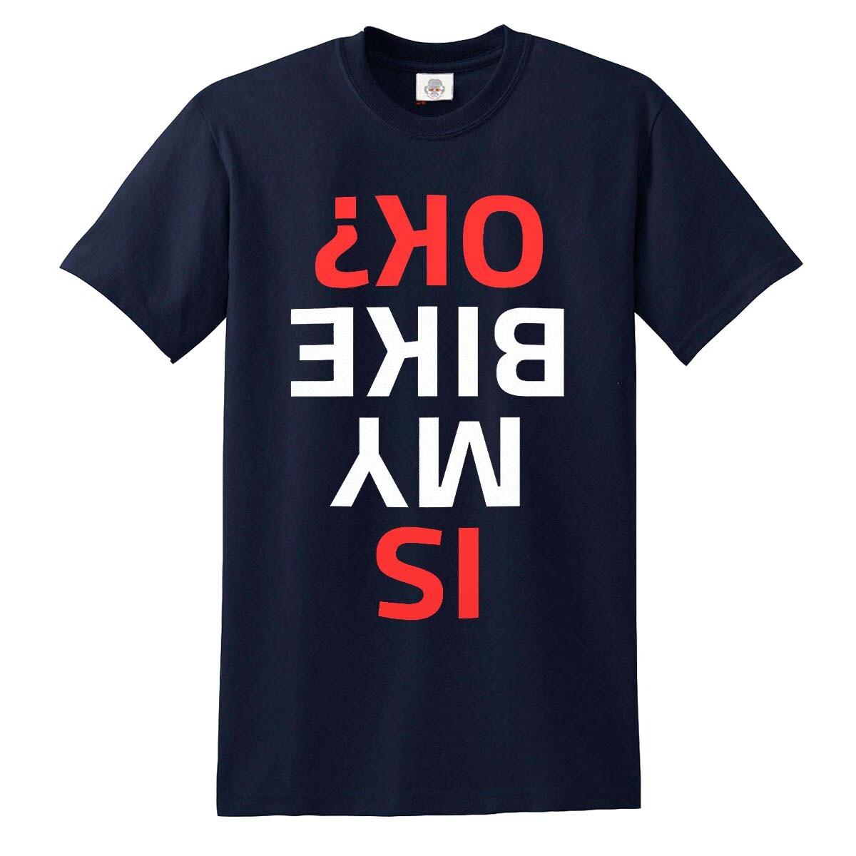 

IS My Bike OK Funny Red & White Print T-Shirt Enthusiast Novelty Biker Cyclist S разноцветный