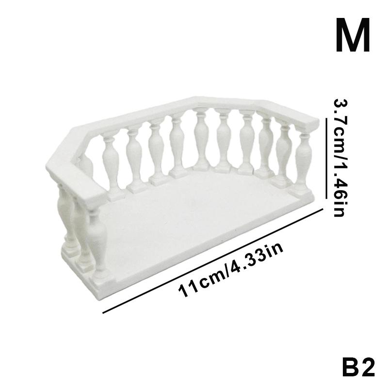 M-Miniature Dollhouse Balcony With Railing European Balcony Suitable For Collectors, Miniature Scenes, DIY Dollhouse Accessories