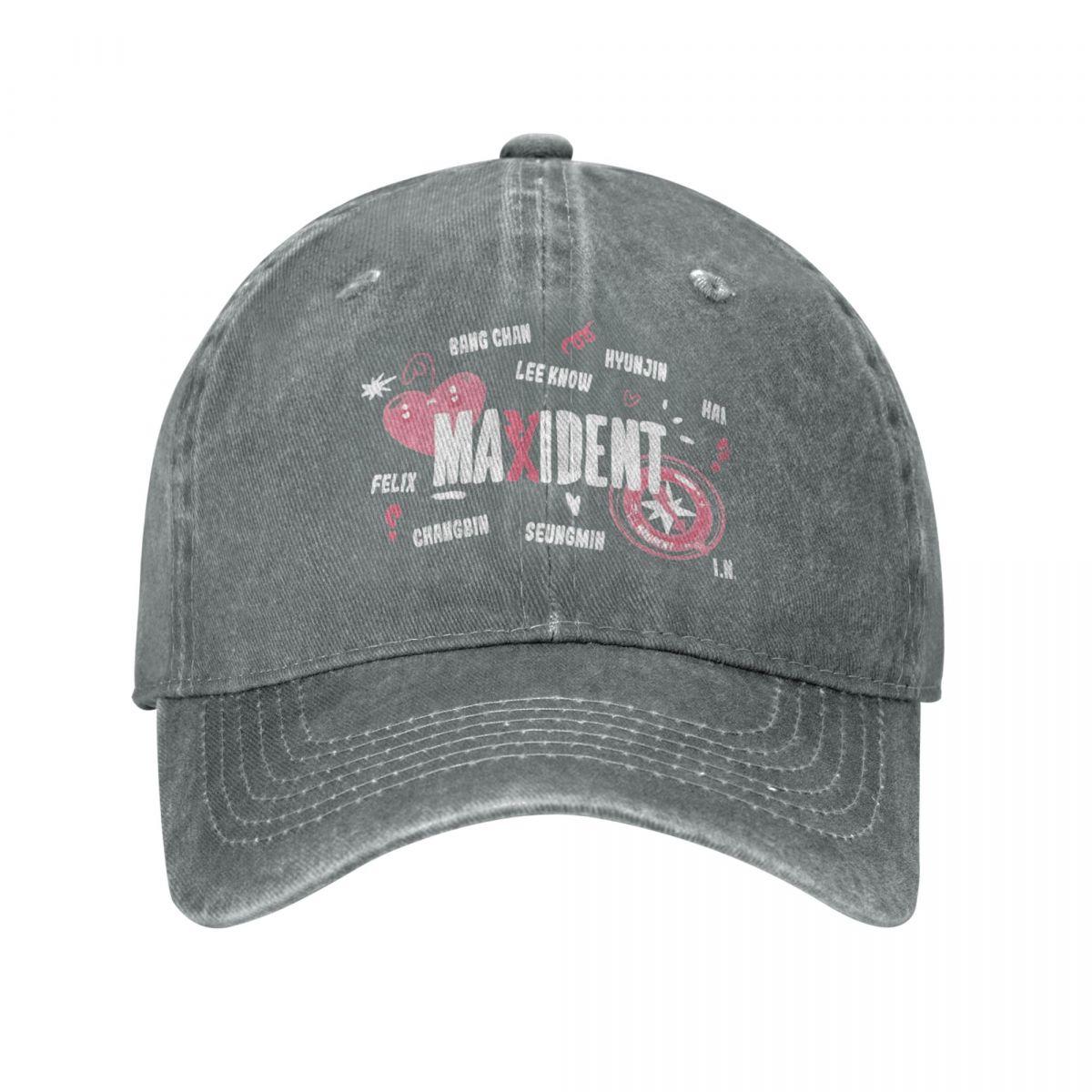 

MAXIDENT SKZ Stray Kids Baseball Caps kpop korean pop Distressed Denim Washed Hats Cap Vintage Outdoor All Seasons Travel Hat One Size