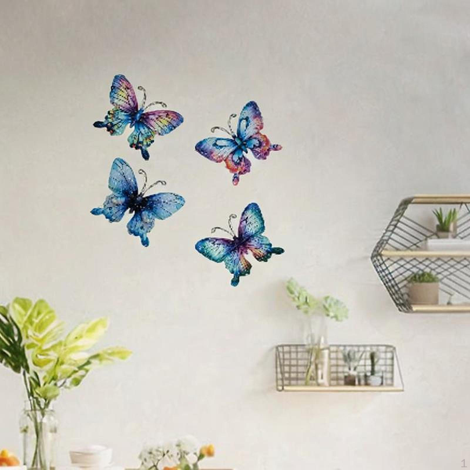 

4pcs Metal Butterfly Wall Decor,Hanging Decoration Craft Outdoor Indoor Decorative