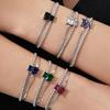 European Luxury Zircon Blade Chain Bracelet, 18k Gold-Plated Stainless Steel