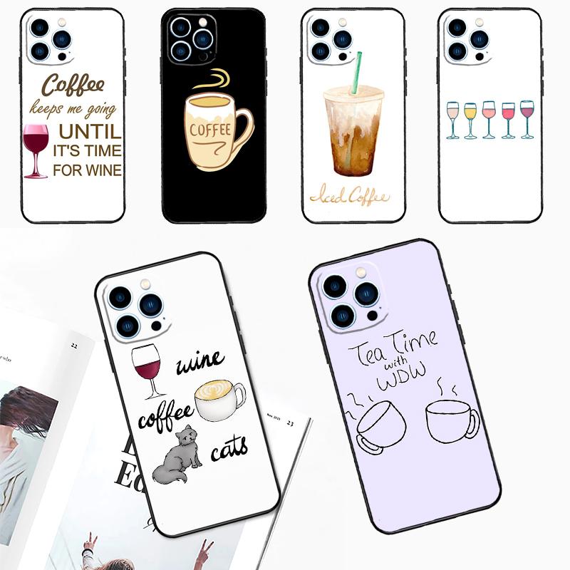 Coffee Wine Cup Phone Case For Samsung Galaxy S25 Ultra S20 S21 S22 S23 S24 Plus S9 S10 S24 FE S25 FE Cover