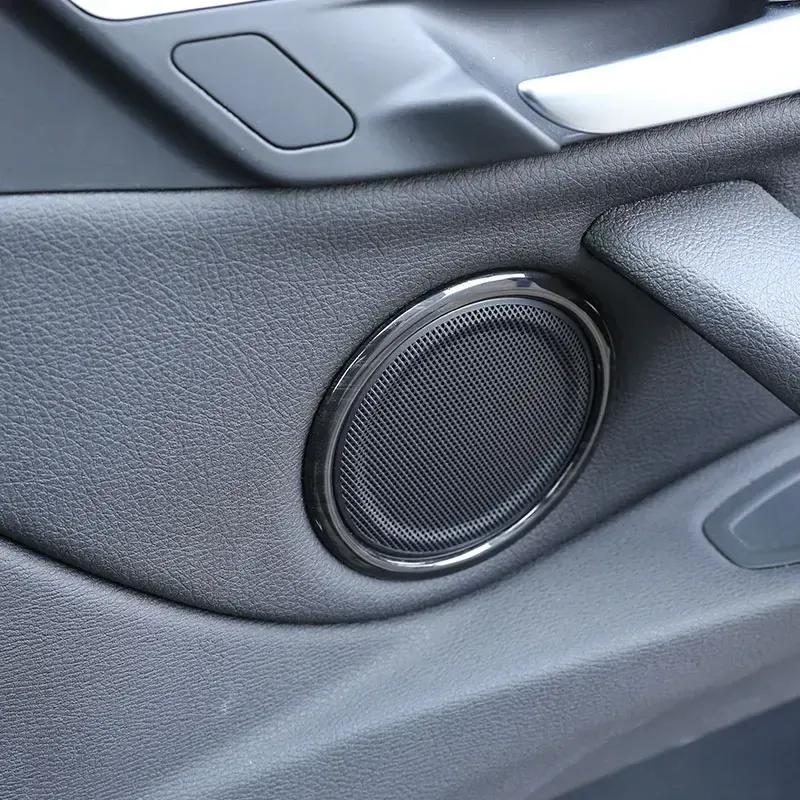 For BMW X1 X2 F47 F48 2016- ABS Carbon Fiber Car Door Speaker Ring Frame Cover Trim Stickers Interior Car Accessories