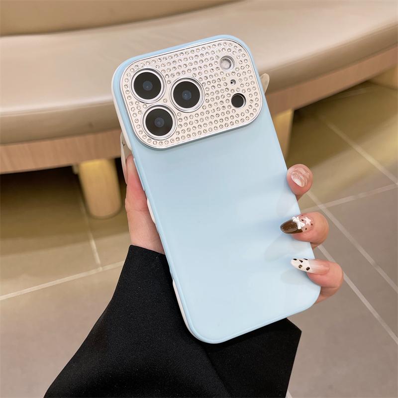 For iPhone 17 Pro Max Luxury Diamond Skin Phone Case For iPhone 17 16 15 14 13 12 11 Pro Max Lens Protective Cover