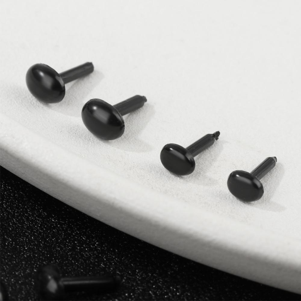 100pcs/lot Oval Round Plastic Eyes 4X5MM/5X7MM/3/5MM Needle Felting for Teddy Bears Dolls Animals Black Eyes Dolls Accessories