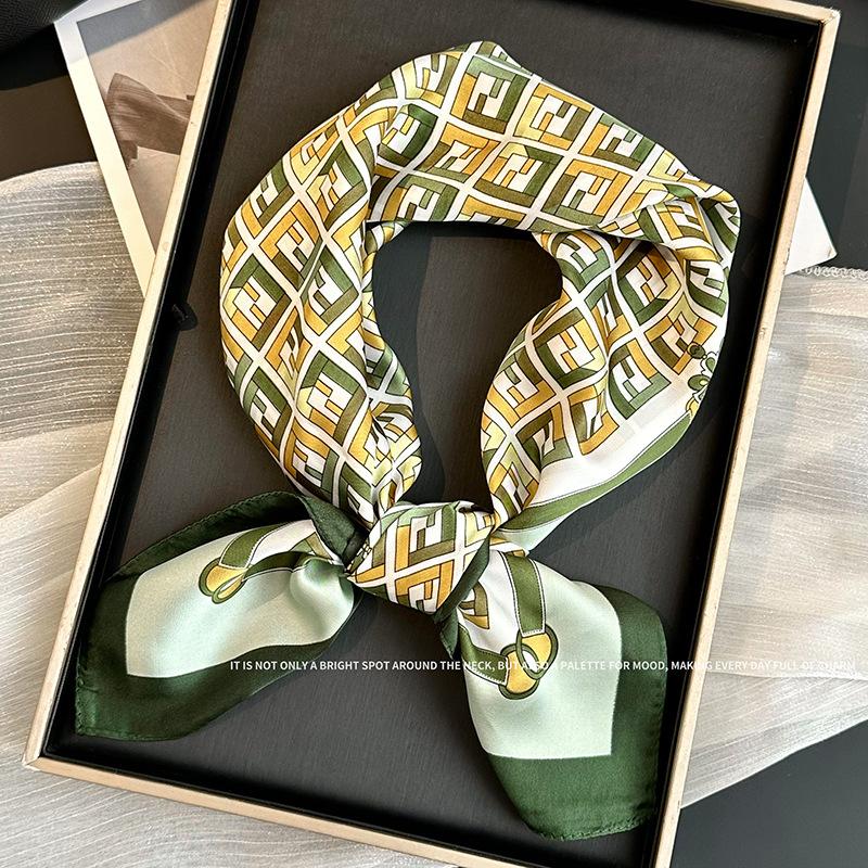70 Square Scarf Neck Small Shawl New Fashion Silk Scarf High-end Decorative Temperament Scarf Headscarf Headband
