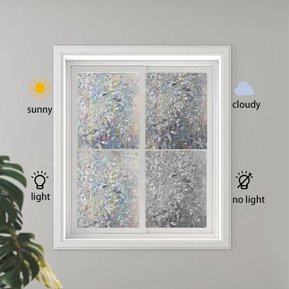 Privacy film Rainbow electrostatic adhesive window Detachable reflective home colored glass film Curtain sticker Non adhesive