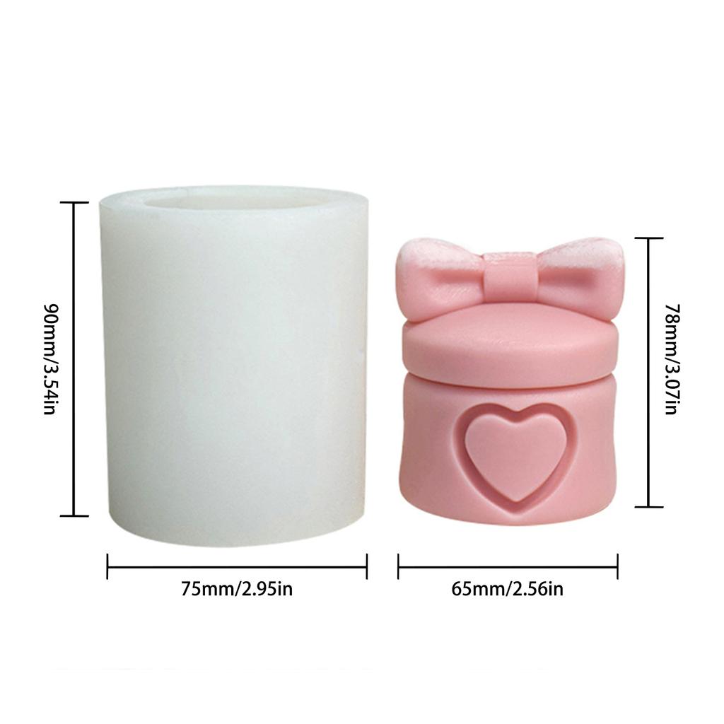 Silikon Stearinlysformer DIY Gaveeske Former Hjerteboksformet Slitesterkt Silikonmateriale Leireformer til Valentinsdagen