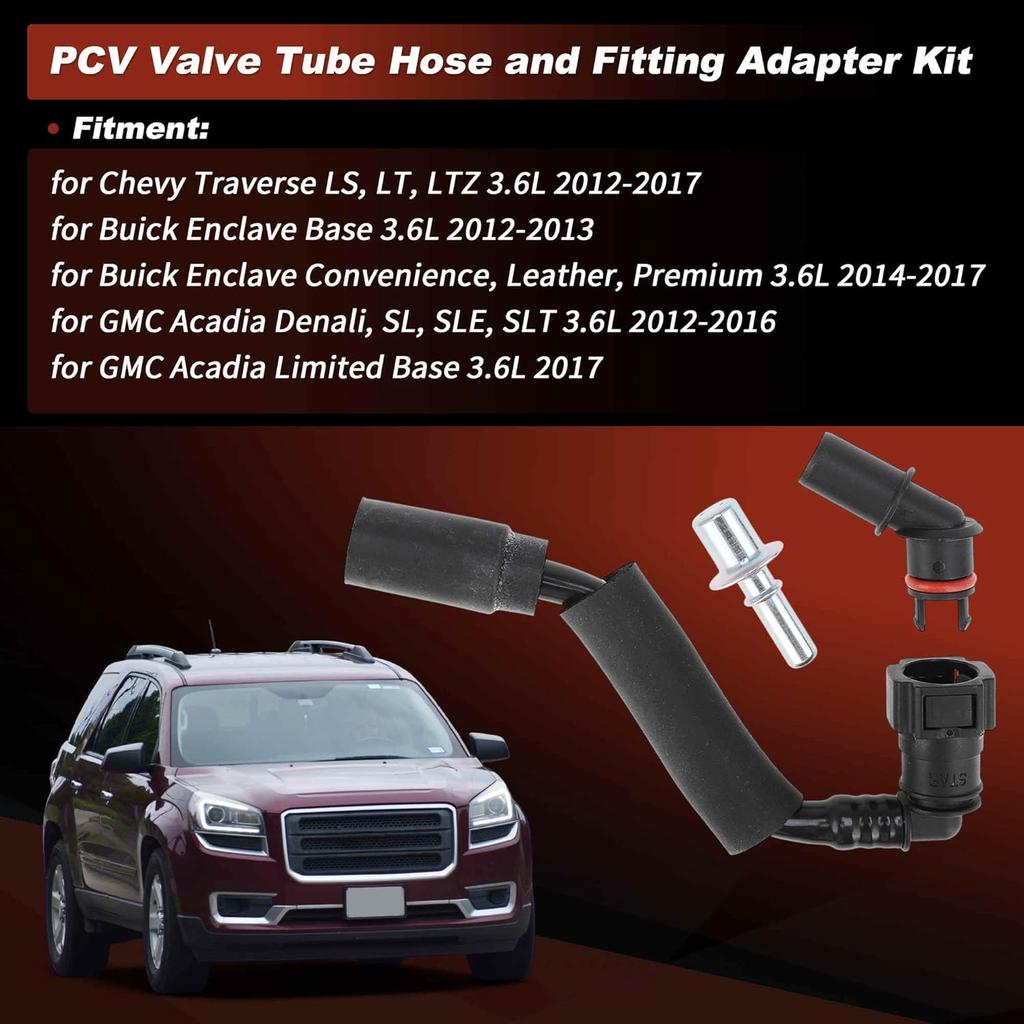 Positive Crankcase Ventilation PCV Valve Tube Fitting for Chevy Traverse 3.6L 12-17 for Buick Enclave 3.6L 12-17 for GMC Acadia 3.6L 12-16 Hose