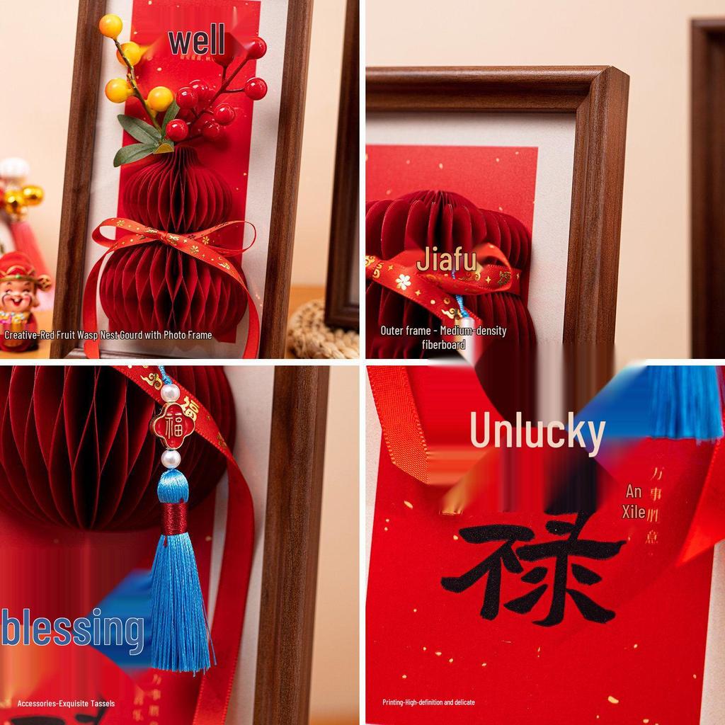 2026 Year of the Horse 3D 'Fu' Character Photo Frame for Lunar New Year Decoration