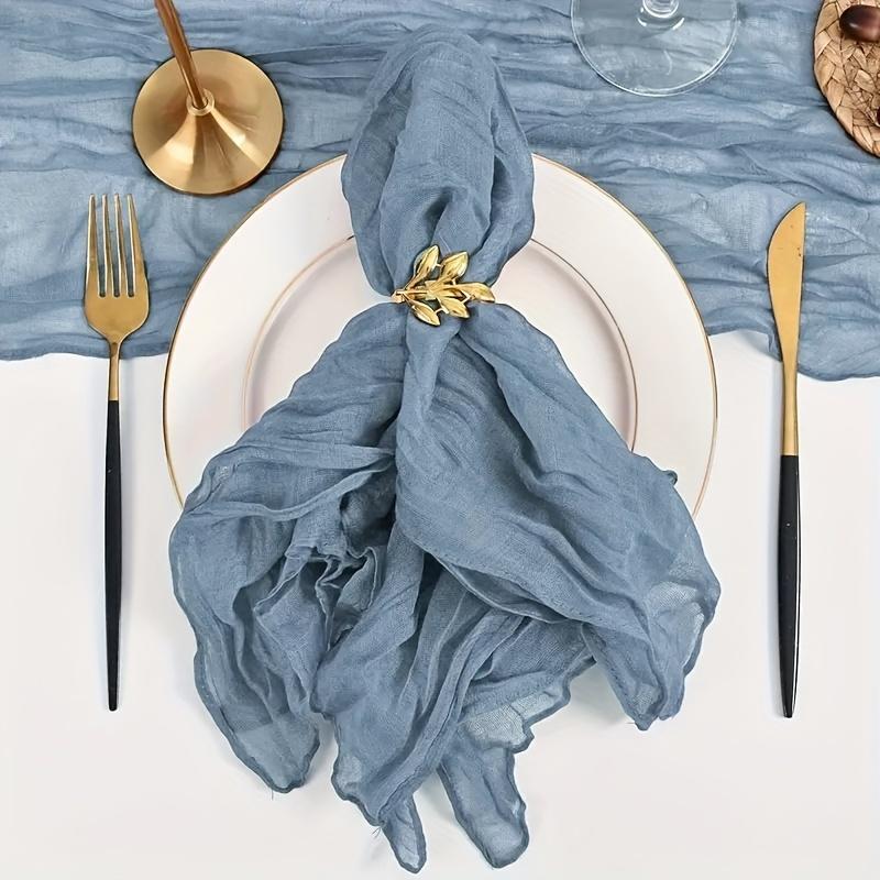 A Set of 6 Solid Color Crinkle Fabric Napkins - 20X20 Inch Rectangular Woven Tablecloth, Suitable for Christmas, Holidays, And Wedding Decorations.