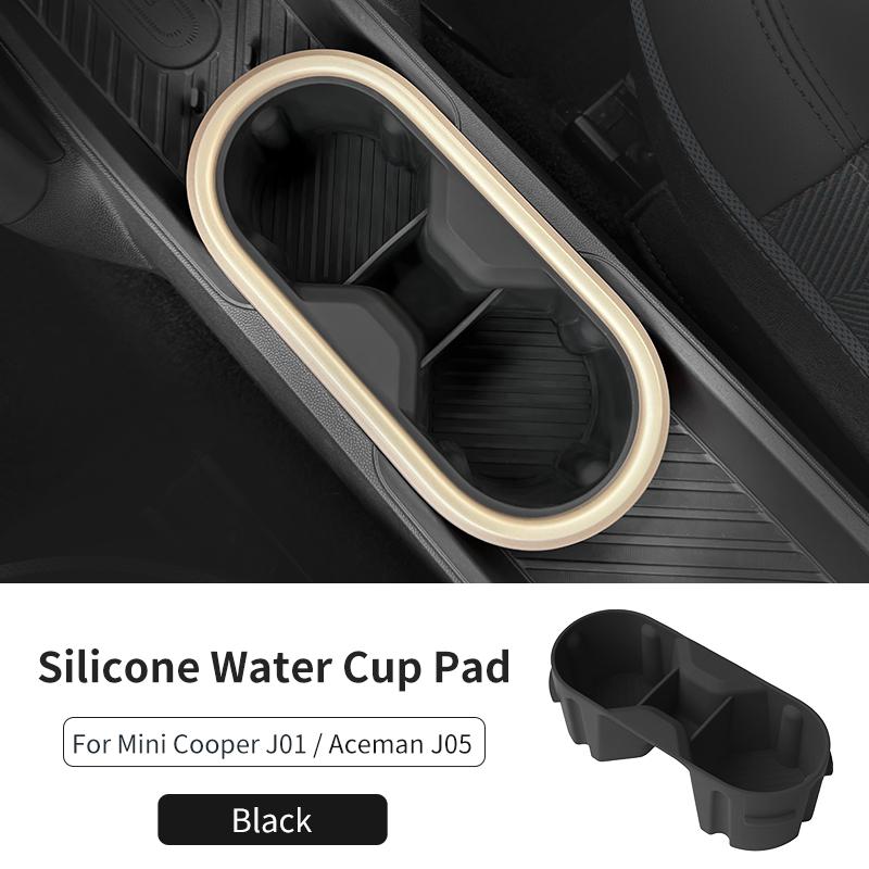 Car Water Cup Holder For Mini Cooper E/SE J01 EV Aceman J05 Center Console Silicone Organizer Ert Storage Box Car Accessories