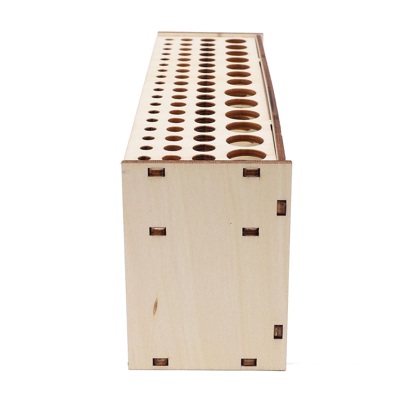 Houten Penselenhouder met 67 Gaten voor Kunstenaars, Afneembare Penselenstandaard, voor Pennen, Potloden, Kunstgereedschap, Grote Capaciteit, Eenvoudig te Monteren