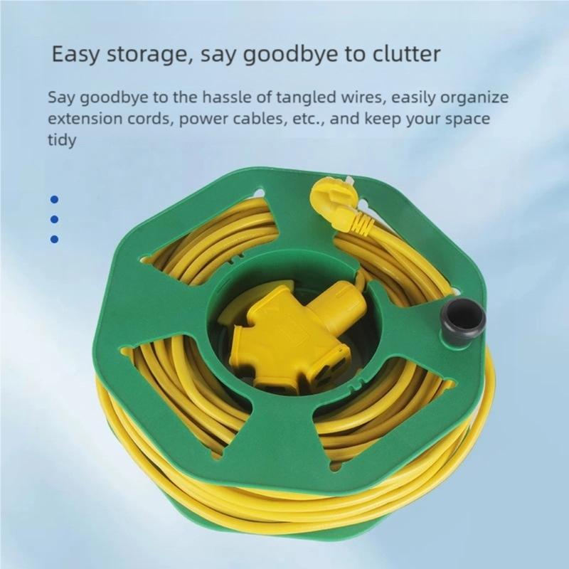Quick Roll Electrical Cord Organizers with Integrated Outlet Chamber & Strong Small Plastic Frame for Industrial