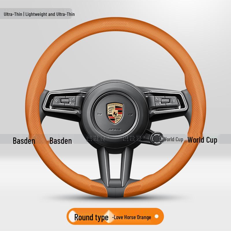 Porsche Steering Wheel Cover for New Cayenne, Macan, 911, Panamera, Taycan, 718 - Ultra-Thin Handle Cover