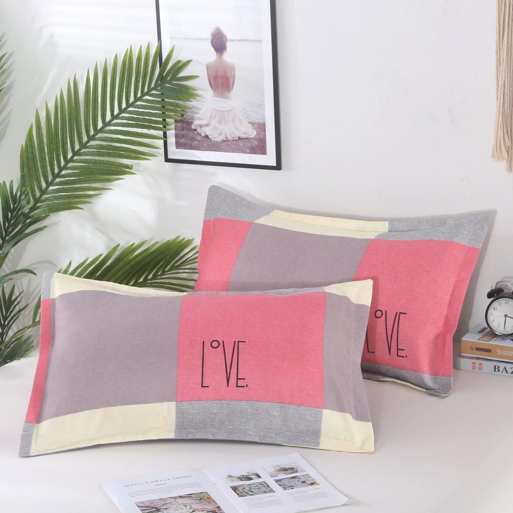 2PC Polyester Kissenbezug Bequemer Kissenbezug für Bett Kissenbezüge mit Blumendruck 48x74cm Kissenbezug Dekoration Zuhause