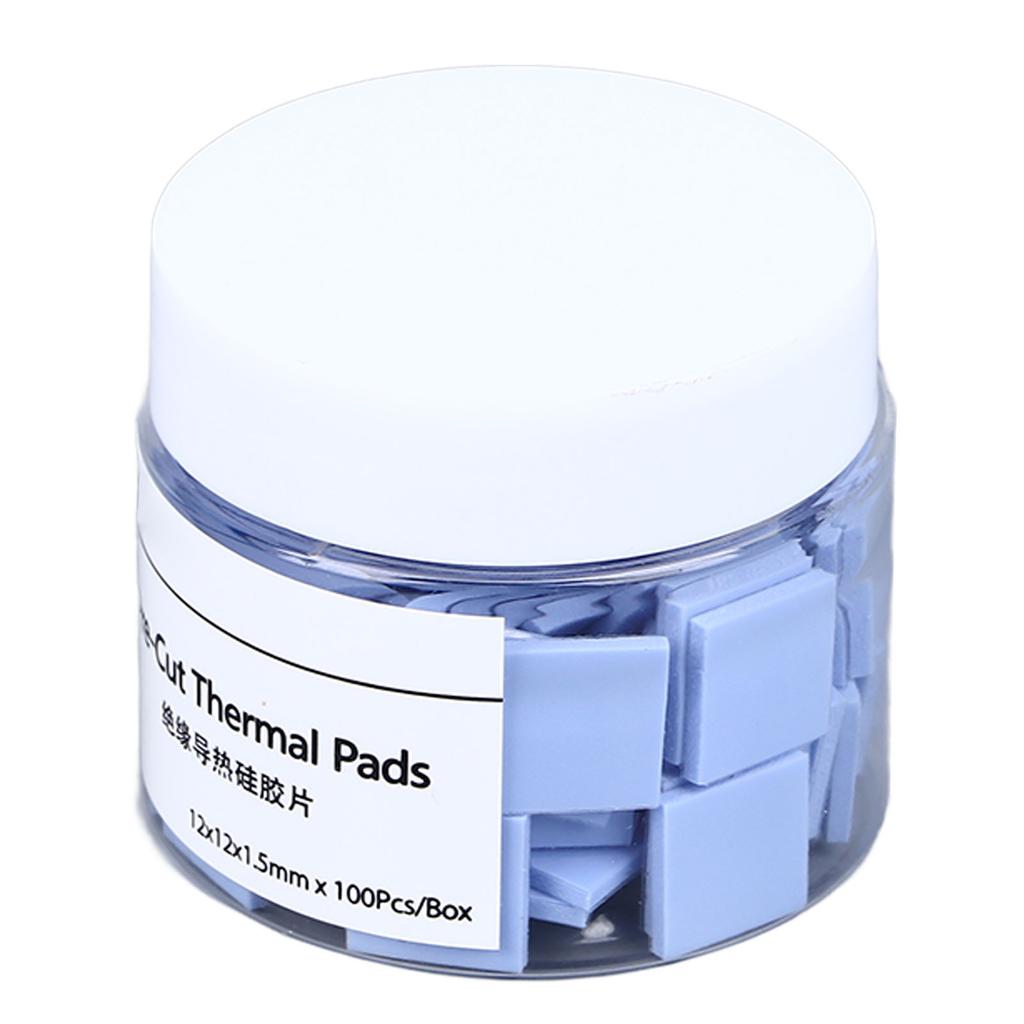 100Pcs Thermal Conductive Pad Silicone Thermal Sheet for IC Chipset LED IC SMD DIP Blue
