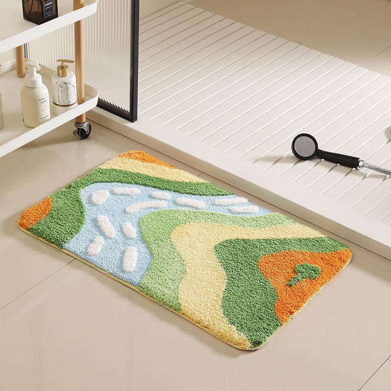 Mountain River Floor Mat Bathroom Anti Slip Absorbent Mat Water Absorbent Rug Decorative Area Mat For Home Kitchen And Bath Use