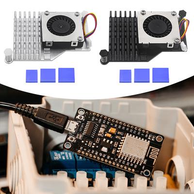 For Raspberry Pi 5 Active Cooler Metal Heatsink Radiator with Adjustable Speed Cooling Fan Fin Heatsink Compatible Holder