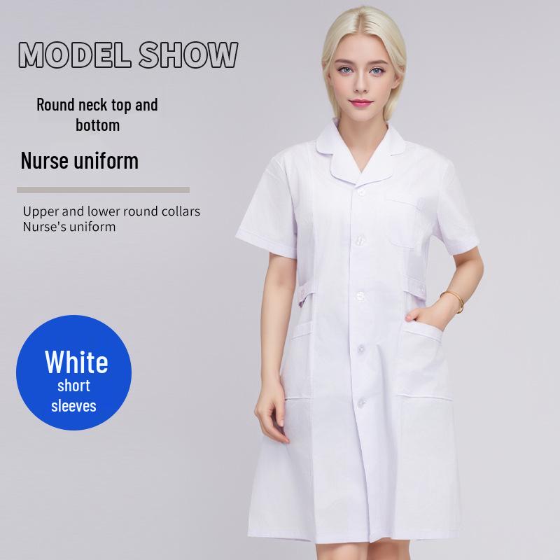 Short Sleeve Nurse & Doctor White Coat Uniform