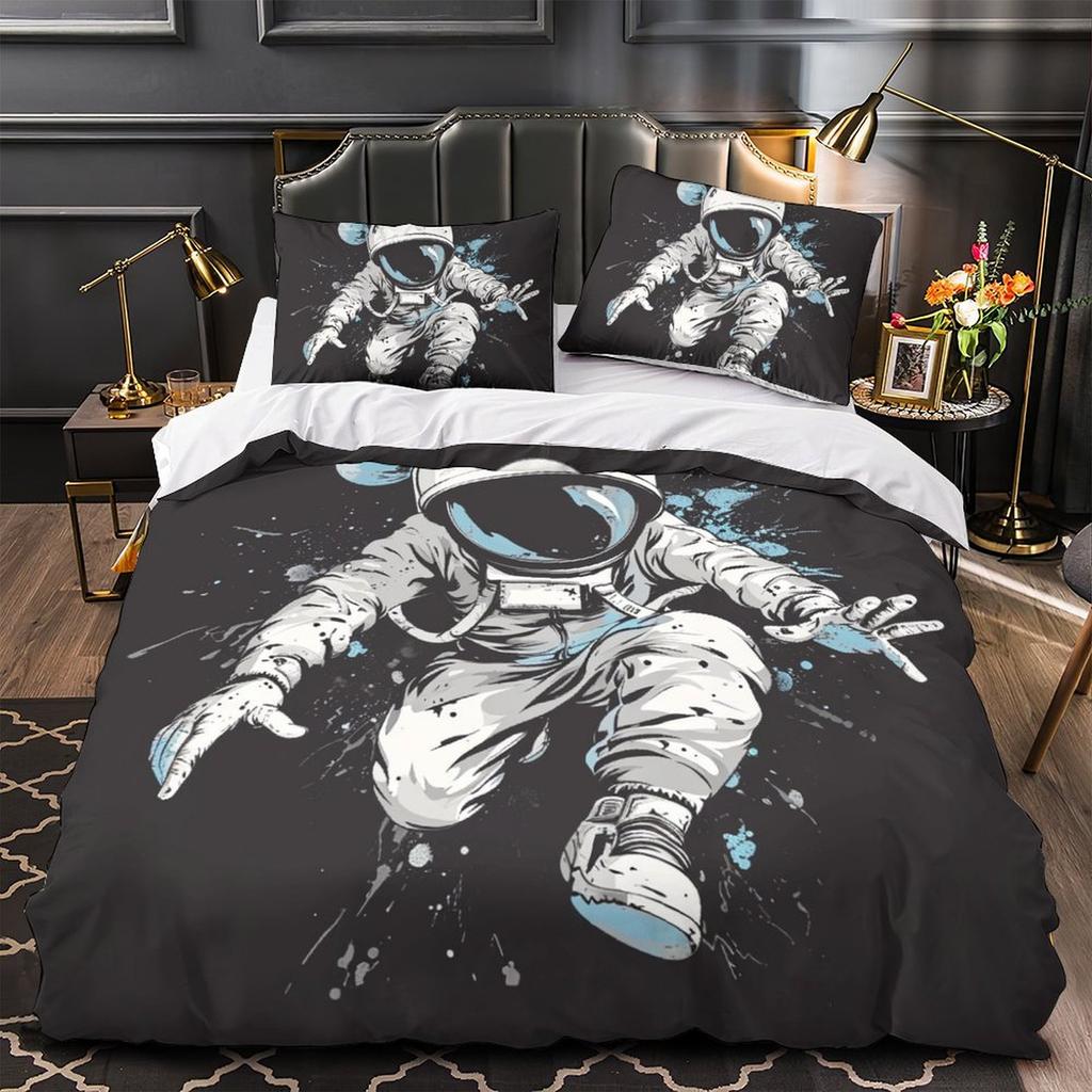 3D Astronaut Bedding Set, Boys Teens, Men's Down Duvet Cover, Pillowcase 2/3pcs, Space and Space Theme Cover, Birthday Gift