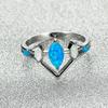 Aur roz ochi de cal mare albastru Opal Xiaobai importat Opal inel inel inel