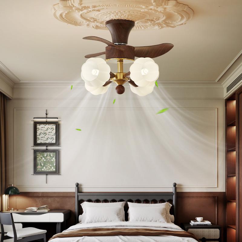 Chinese Retro Cream Ceiling Fan with Light for Study, Bedroom & Restaurant