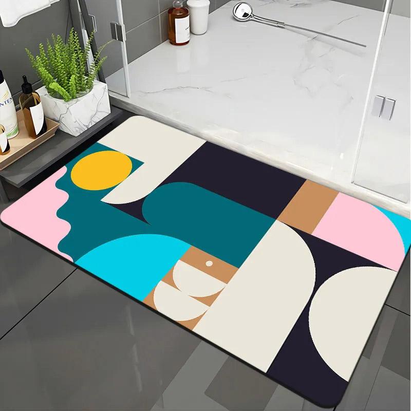 Diatom Mud Absorbent Quick-drying Bathroom Mat Indoor Welcome Mat Kitchen Area Rug Anti-slip Floor Mat Soft Pad Wear-resistant Dust-proof Pad