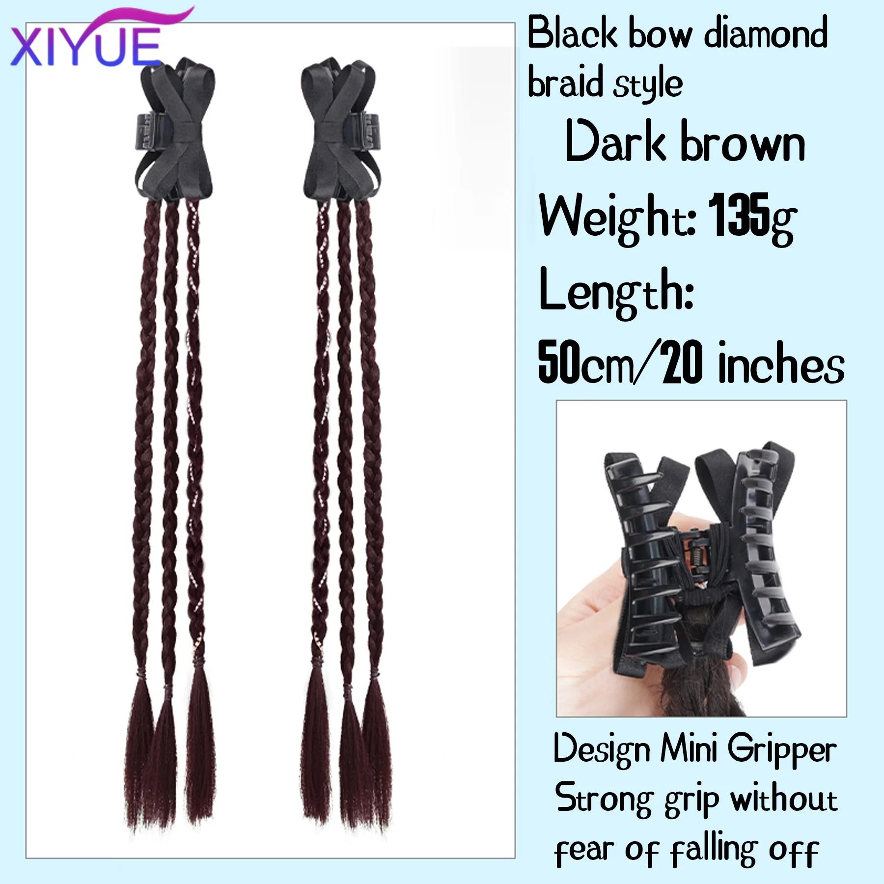 

Конский хвост с зажимом-когтем, пара 20-дюймовых прямых тройных косичек-когтей, накладные волосы для женщин и девочек, аксессуары для волос для повседневного использования 20inch