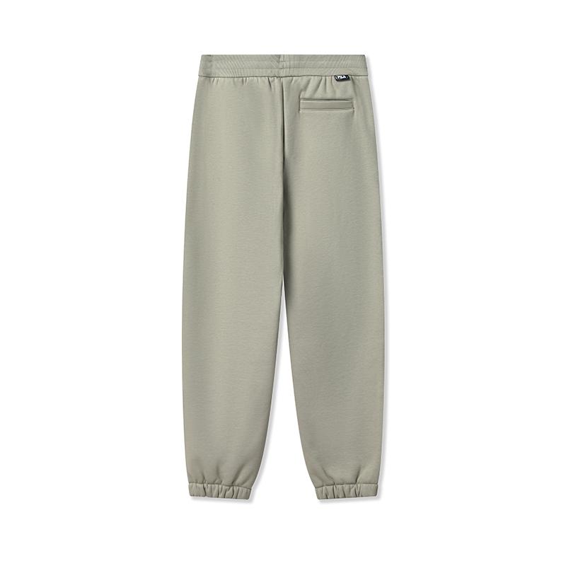 FILA Original Warm Fleece Fashion Retro Classic Trendy Simple Versatile Tapered Knit Casual Pants Men pants Green F51M549601FDK