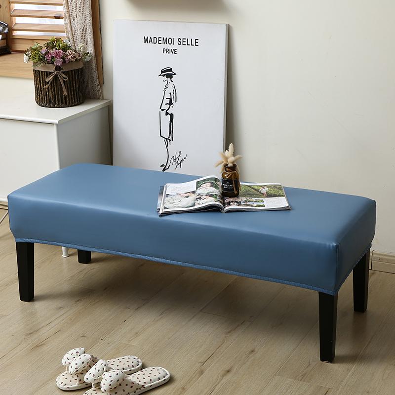 Waterproof PU Leather Dining Bench Cover Removable Stretchable Washable Seat Protector for Kitchen Restaurant