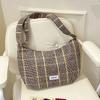New plaid dumpling bag large capacity student woolen casual shoulder bag women's style retro messenger bag