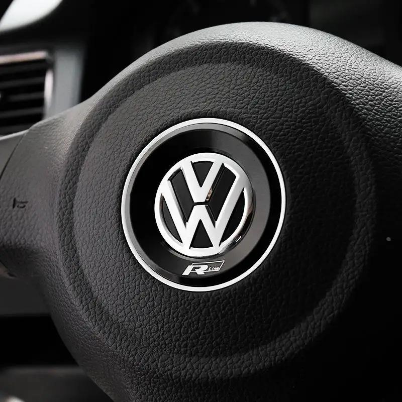 Für VOLKSWAGEN VW Auto Lenkrad Auto Emblem Aufkleber Zubehör Für Volkswagen VW R-line GTI R Polo Golf Touareg Passat Mag