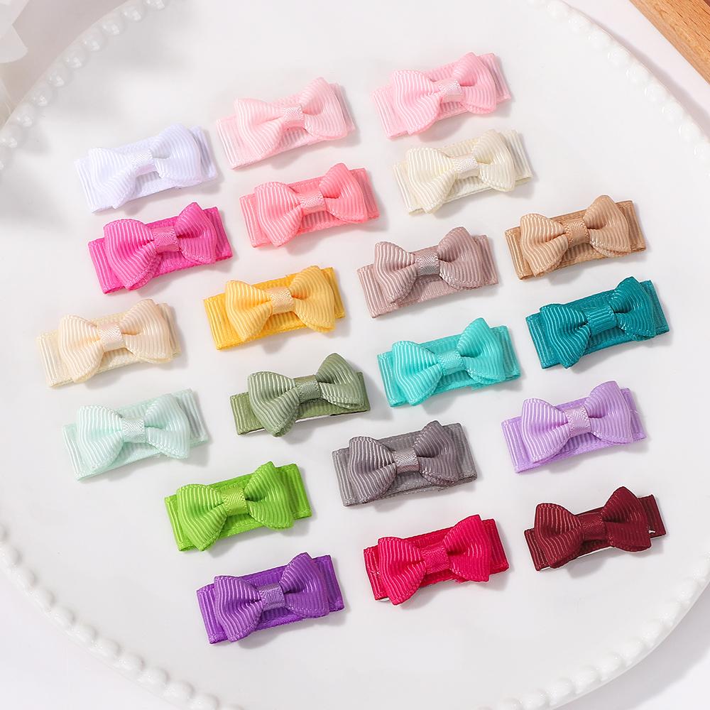 20 Pièces/set Barrette Cheveux Bébé Sécurisée Mini Nœuds Cheveux BB Barrette Cheveux Couleur Bonbon Pinces à Cheveux Enfants Jolis Accessoires Cheveux pink