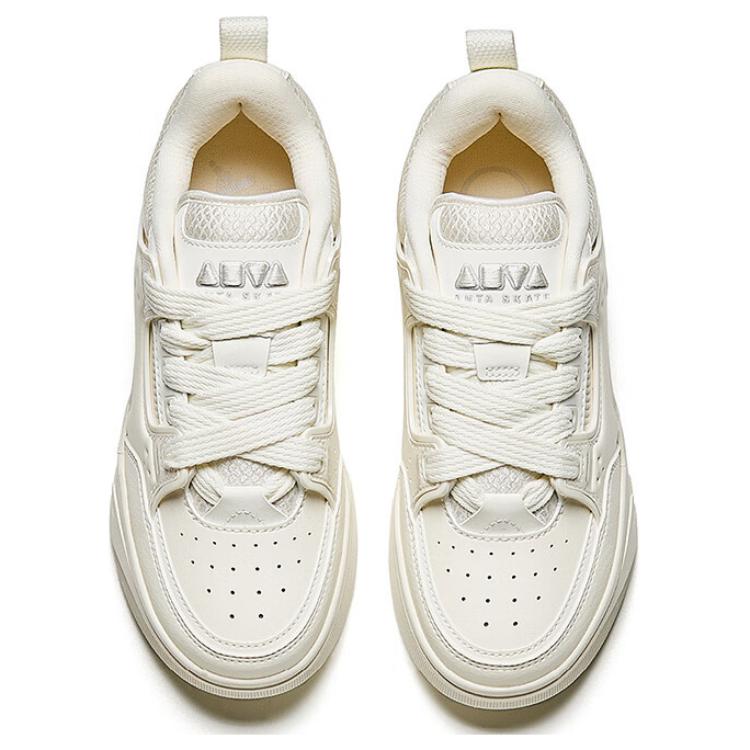 Anta Comfortable Versatile Lightweight Increased Height Low-Top Sneakers Women Sneakers Ivory-White 122518040-1