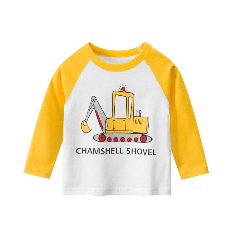 27Kids Excavator Bus Long Sleeve Baby s Top Yellow 140 cm