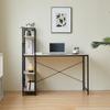 Integrated Office and Study Desk with Bookshelf and Storage Rack