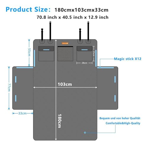Trunk Mat Heavy Duty Waterproof Cargo Liner with Organizer Pockets Scratch Resistant Pet Defense Cover for VW Taos 2022 2026 MQB A1 Orange