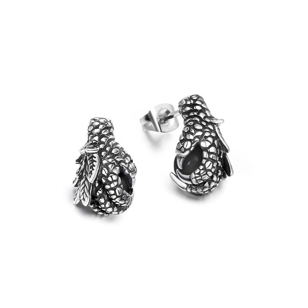 Punk Charm Dragon Claw Black/Red Stone Earrings For Men Women  Stainless Steel Dragon Claw Earrings Party Jewelry Gifts