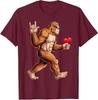 Bigfoot Heart Funny Valentines Humor Valentines Day Unisex T-Shirt