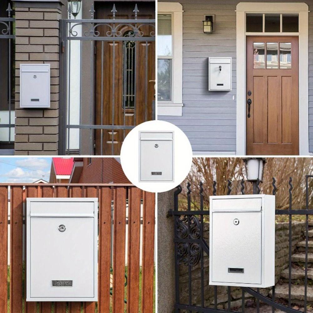 Iron Tinplate Letter Boxes Safe Locking Large Mail Drop Box Metal Email Suggestion Box  Front Door