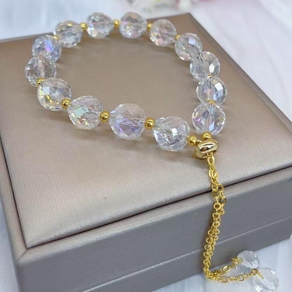 Shiny Crystal Stone Beads Bracelet Fashion Hand Chain New Elasticity Rope Bracelet Daily