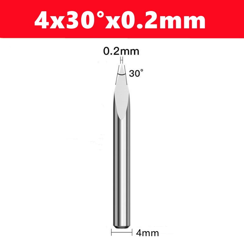 CNC Router Bit 3 Edge Pyramid Engraving Bits 4mm/6mm Shank Carbide End Mill 20,30,40,45,60,90 Degrees CNC Router Milling Tool
