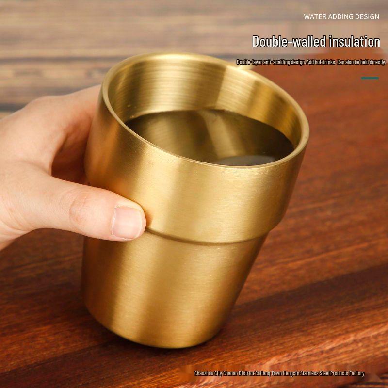 Korean Style Double Layer Insulated 304 Stainless Steel Cup for Water, Tea, Coffee, Beer, and Cold Drinks